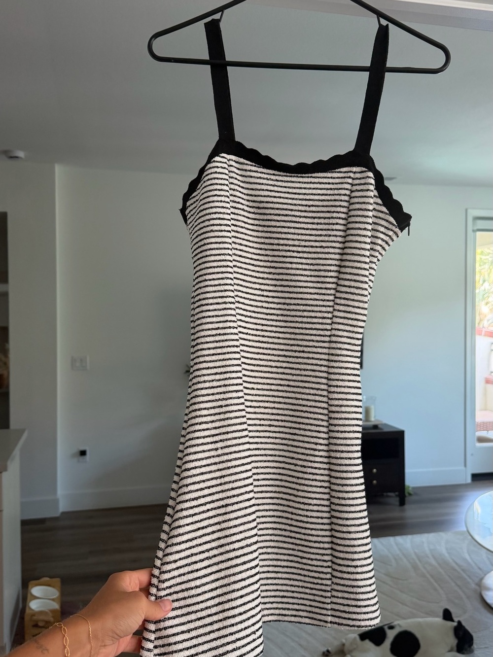 Zara Black & White Striped Sleeveless Dress